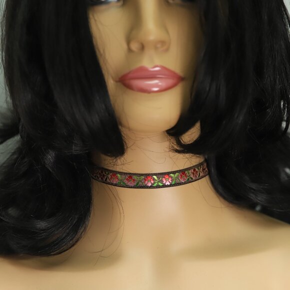 Flower Choker Adjustable Fancy Lace Chokers Necklace  (#40) - Picture 7 of 9